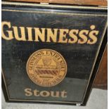 A large framed Pub Advertising Print of Guinness Stout. 69 x 34 cm approx .