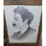 Sile O'Beirne. 'John Millington Synge' A pencil drawing framed.