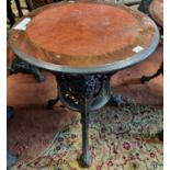 A good Cast Iron Pub Table with a timber top.