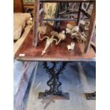 A good rectangular cast Iron pub Table with timber top. 105 x 60 H 74 cm approx.