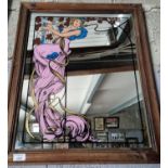 A Moet Chandon Pub Advertising Mirror along with a set of four framed colour prints after the