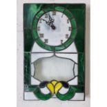 A Stained glass Clock. H 38 x D 4 x W 24 cm approx.