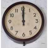 A Smiths, seven Jewels, eight day Wall Clock. D 34 cm approx.