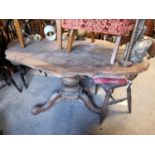 An unusual pub Table. 150 x 102 x H 75 cm approx.