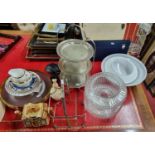 A good quantity of Items to include shades, delftware, silver plate etc.