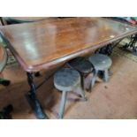 A good Cast Iron rectangular Pub Table with a timber top.
