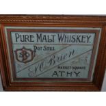 An S O'Brien of Athy Pot Stilled Pure Malt Whiskey pub Advertising Print.