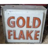 A fabulous two sided Gold Flake Electric Light Sign. H 46 x D 19 x W 45 cm approx.