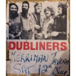 An early Merriman Tavern vintage advertising Poster for The Dubliners.