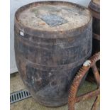 A very large Oak and Metal bound Barrel.