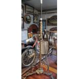 An early 20th century Brass and Metal standard Lamp. H 176 cm approx.