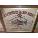 H. S. Persse Ltd, Galway Whiskey pub Advertising Print.