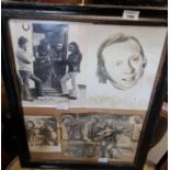 An original framed Photograph Collage of Mushroom, The Liffey Folk, Craobh Rua and Tommy Makem. 44 x