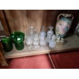 A quantity of Glass and Crystal to include a large Oriental style Vase.