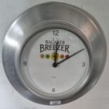 A Bacardi Breezer Clock. D 29 cm approx.