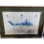 A Print of an RAF Westland 'Wessex' HC. MK.2 signed by Squadron Leader B P Simmonds, Chief Marshal