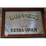 A Guinness Extra Stout Pub Advertising Mirror. 60 x 45 cm approx.