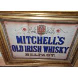 A framed Mitchell's Old Irish Whiskey, Belfast pub Advertising Print.