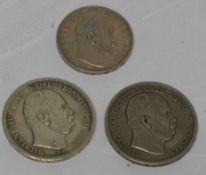 Drei Münzen Wilhelm I. von Preußen