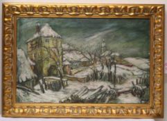 Benkert, Josef Albert: "Fränkisches Dorf im Winter"