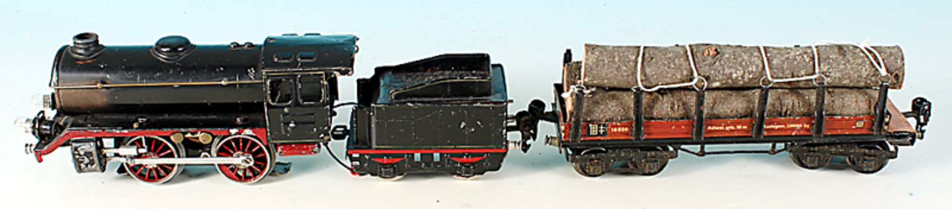 MÄRKLIN Dampflok und Rungenwagen - Spur 0