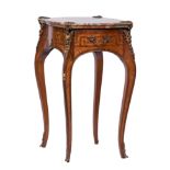 Louis XV style, France, 19th century. Rosewood veneer, bronze and marble. Measurements: 77 x 41 x 52
