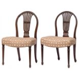 Pair of Heppelwhite chairs; England; second half of the 18th century. Wood. With faults and