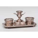 Neoclassical scrivener's office; Spain, late 18th century. Silver. Measurements: 11 x 22 x 11 cm.