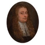 French or Italian school; second half of the 17th century."Portrait of a gentleman.Oil on copper.