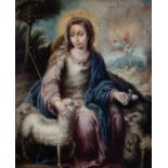 JUAN RUIZ SORIANO (Higuera de la Sierra, Huelva, 1701 - Seville, 1763)."Divine Shepherdess".Oil on