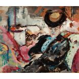 EMILIO GRAU SALA (Barcelona, 1911 - 1977)."Seated Lady".Oil on panel.Signed in the lower left
