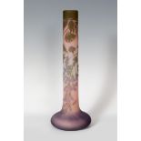 GALLÉ vase; France, ca. 1900.Acid-etched cameo glass.With signature.Size: 42,5 x 16 x 16 cm.Gallé