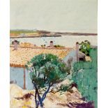 JOSEP ROCA SASTRE (Terrassa, 1928 - Barcelona, 1997)."Cadaqués", 1976.Oil on canvas.Signed in the