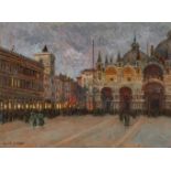 ANTONIO MUÑOZ DEGRAÍN (Valencia, 1840 - Málaga, 1924)."St Mark's Square in Venice.Oil on canvas.