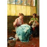LUIS JIMÉNEZ ARANDA (Seville, 1845 - Pontoise, France, 1928). "The seamstresses" Oil on canvas.