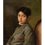 VICENTE PALMAROLI GONZÁLEZ (Zarzalejo, Madrid, 1834 - Madrid, 1896)."Portrait of a child.Oil on