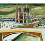 ELISÉE MACLET (Lyons-en-Santerre, 1881 - Paris 1962)."Notre Dame vue du pont S. Michel" (Notre