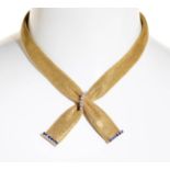 Choker necklace in 18 kt yellow gold. With diamonds, brilliant cut, total weight ca. 0.28 ct. At the