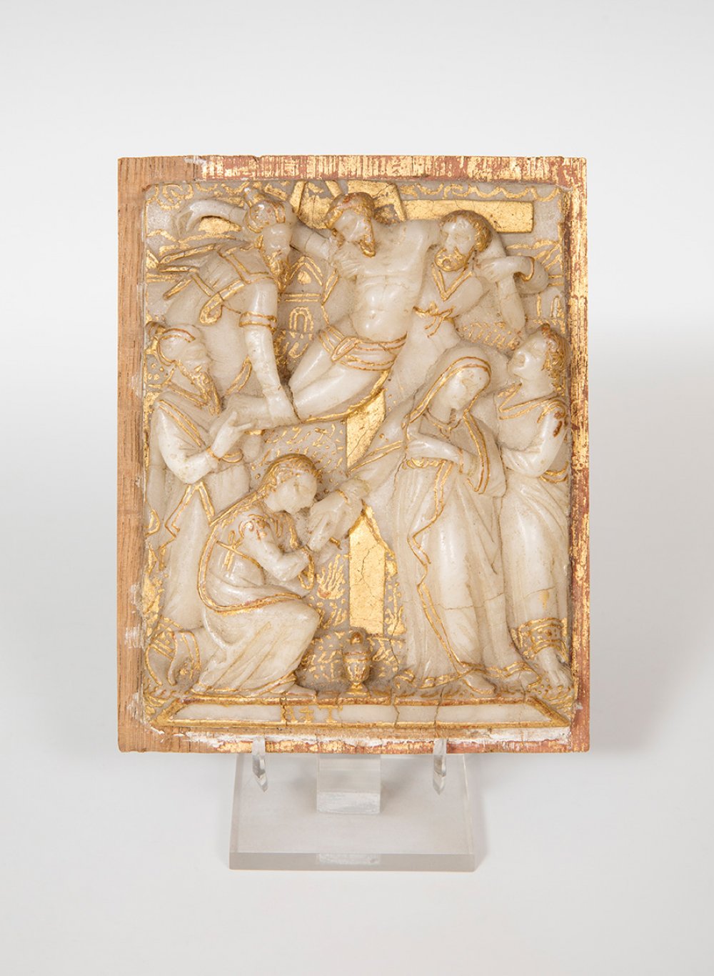 School of Mechelen; first half of the 16th century."Descent from the Cross".Gilded alabaster mounted - Image 2 of 5