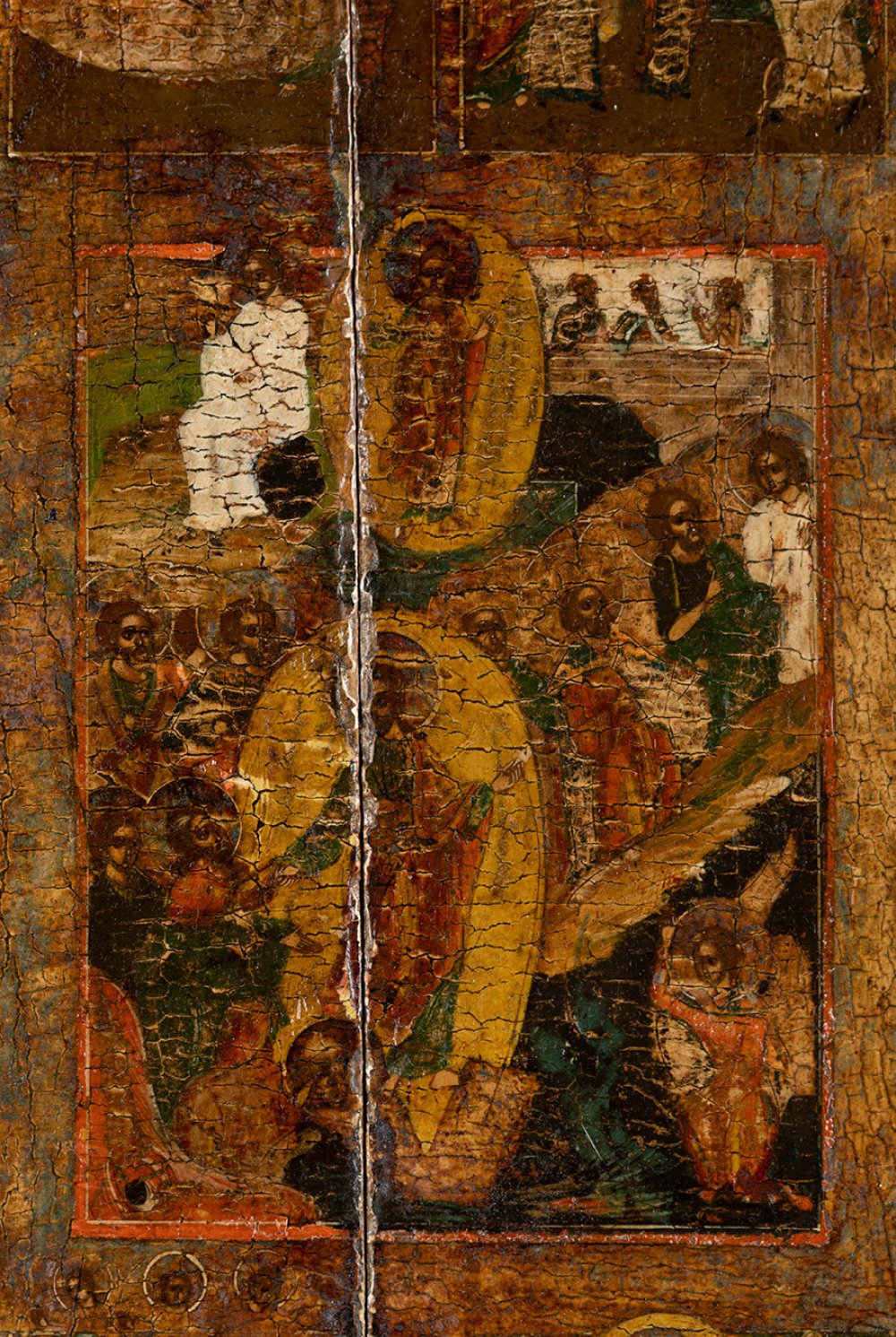 Russian icon from the 17th-18th century."Scenes from the life of the Virgin and Jesus".Painting on - Image 3 of 3