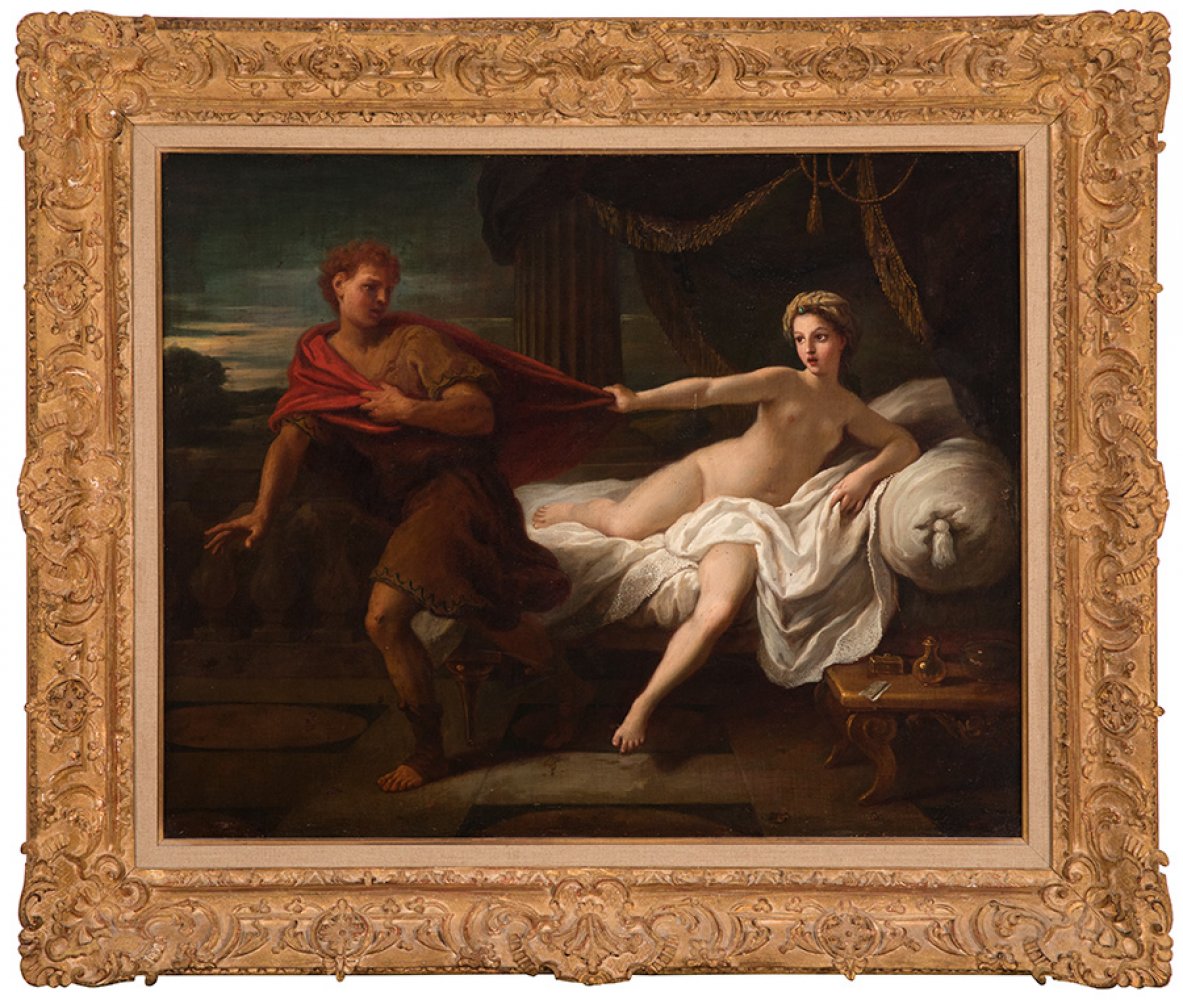 French or Italian school; 18th century."The wife of Potiphar".Oil on canvas.It has a French frame - Image 3 of 6