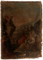Spanish school of the third quarter of the 18th century."Moses on Mount Sinai".Oil on canvas.