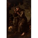 Attributed to LUIS TRISTÁN (Toledo, 1580/85 - Toledo, 1624)."Saint Francis.Oil on canvas. Re-