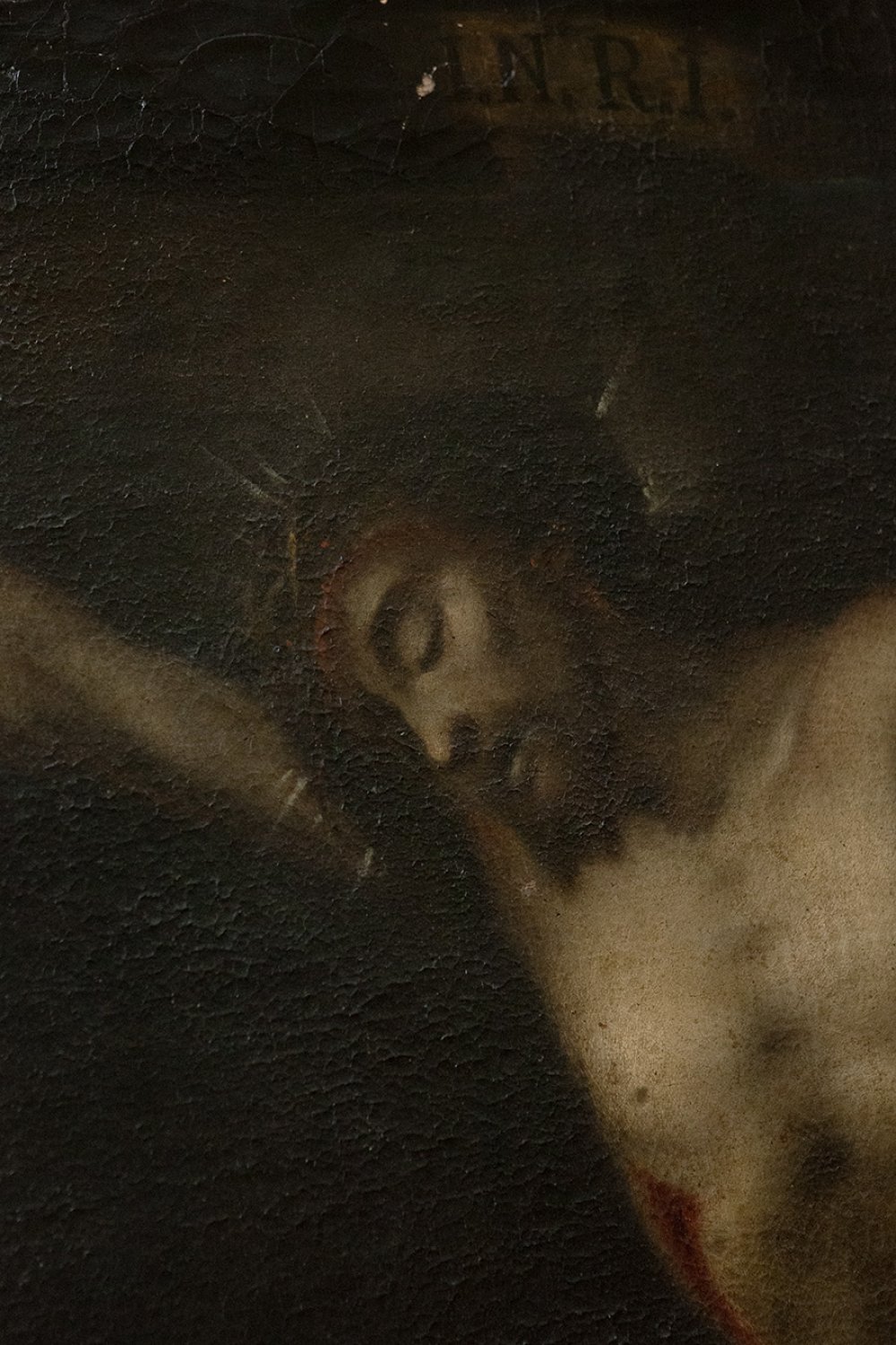 Andalusian school of the 18th century."The Crucified Lord".Oil on canvas.Measurements: 154 x 105 cm; - Image 2 of 7