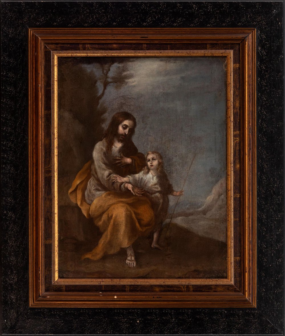 Sevillian school; second half of the 18th century."Saint Joseph with Child".Oil on canvas.It - Image 5 of 5