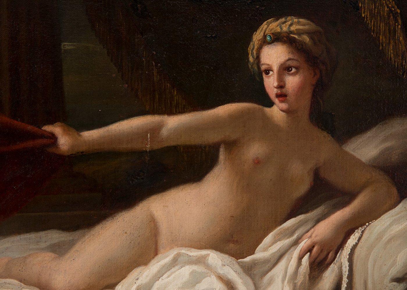 French or Italian school; 18th century."The wife of Potiphar".Oil on canvas.It has a French frame - Image 6 of 6