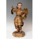 Cordovan school from the second half of the 17th century."Archangel Saint Raphael".Carved and