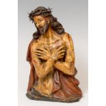 Spanish school; 17th century."Christ on fire".Earthenware.Measurements: 36 x 28 x 12 cm.Round