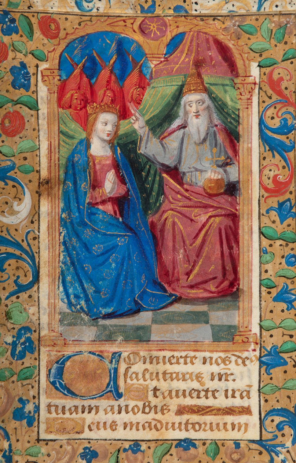 French school; 15th century."The Virgin accepting the will of God the Father".Watercolour on - Image 3 of 3