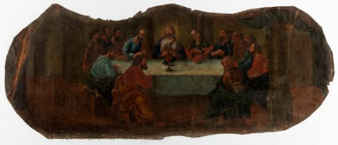 Spanish school of the third quarter of the 18th century."The Last Supper.Oil on canvas. Without